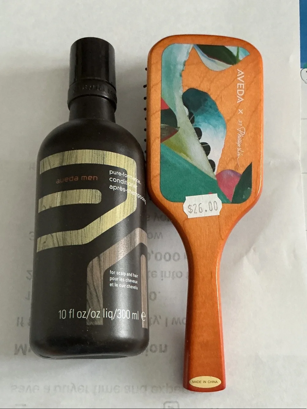 AVEDA limited edition Paddle Brush, purse size with aveda men’s hair conditioner